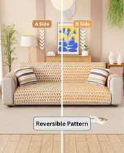 Lukzer Reversible Quilted Sofa Mat with Arms Rhythmic Arcs (SC-181-01/A)