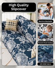Lukzer Polyester Sofa Cover - Blue Dahlia (SC-003-01)