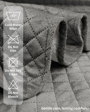 Lukzer Quilted Velvet Sofa Mat Silver Dust (SC-196-01)