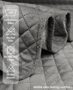 Lukzer Quilted Velvet Sofa Mat Silver Dust (SC-196-01)