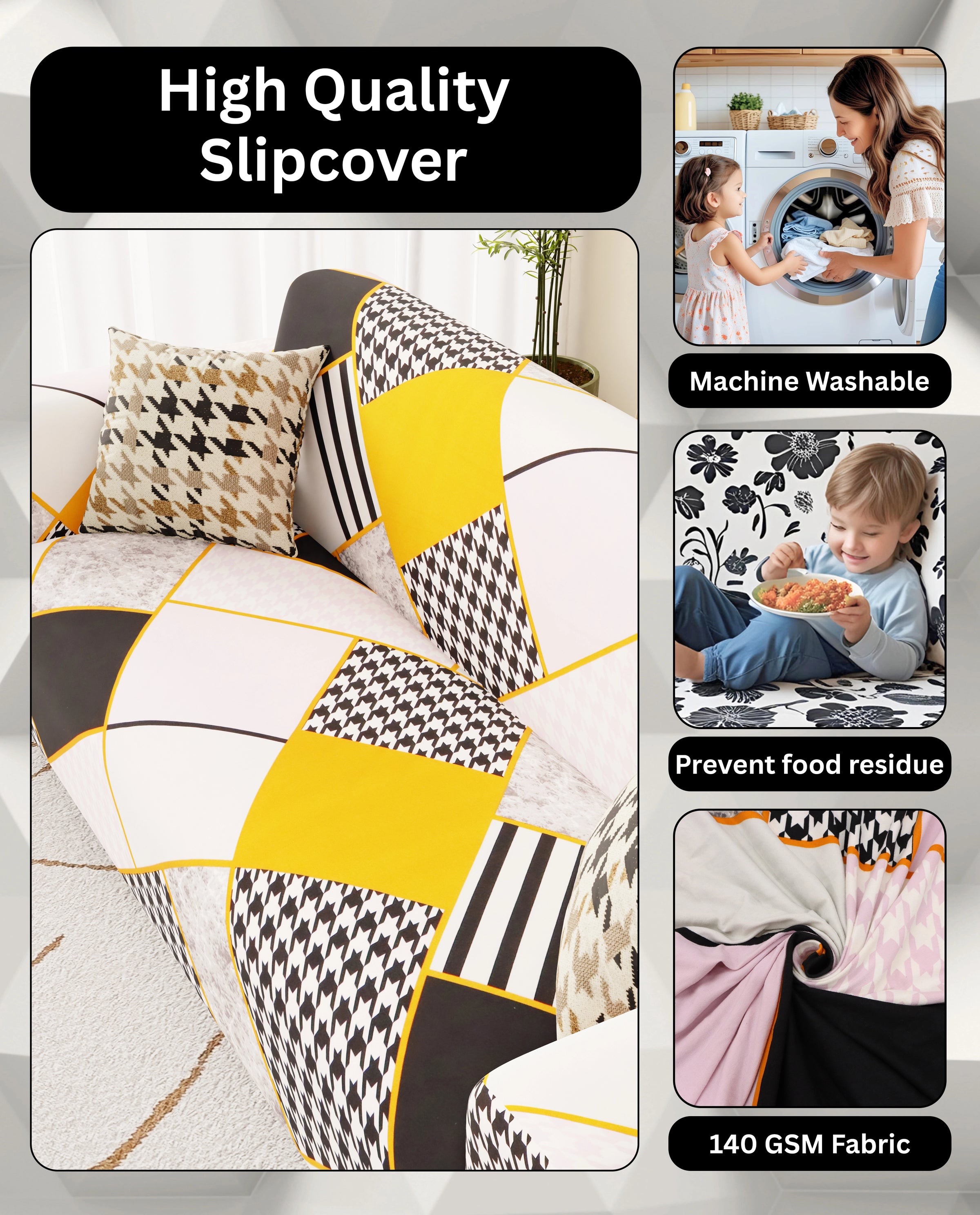 Lukzer Polyester Sofa Cover - Colorful Pattern (SC-034-01)