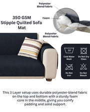 Lukzer Quilted Sofa Mat Stipple Navy Blue (SC-210-01)