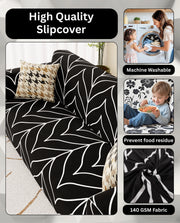 Lukzer Polyester Sofa Cover Black Stripe (SC-027-01)