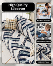 Lukzer Polyester Sofa Cover Blue Weave (SC-050-01)
