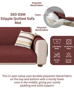 Lukzer Quilted Sofa Mat Stipple Maroon (SC-209-01)