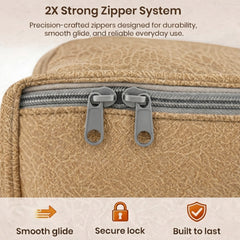 Lukzer 3 Pcs Leather Printed Large Size with Zip Closure & Mesh Window Saree Covers (Non-Woven)