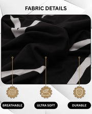 Lukzer Polyester Sofa Cover Black Stripe (SC-027-01)