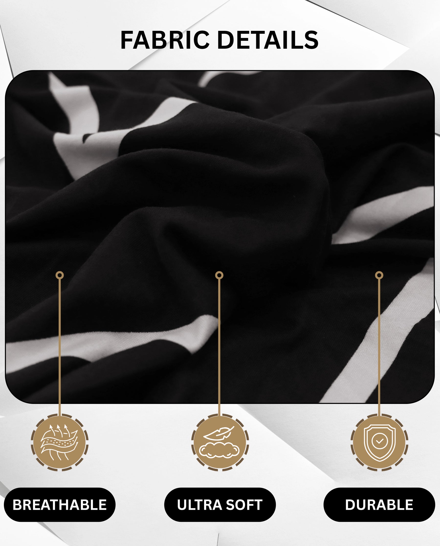 Lukzer Polyester Sofa Cover Black Stripe (SC-027-01)