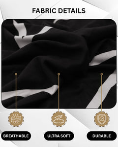 Lukzer Polyester Sofa Cover Black Stripe (SC-027-01)