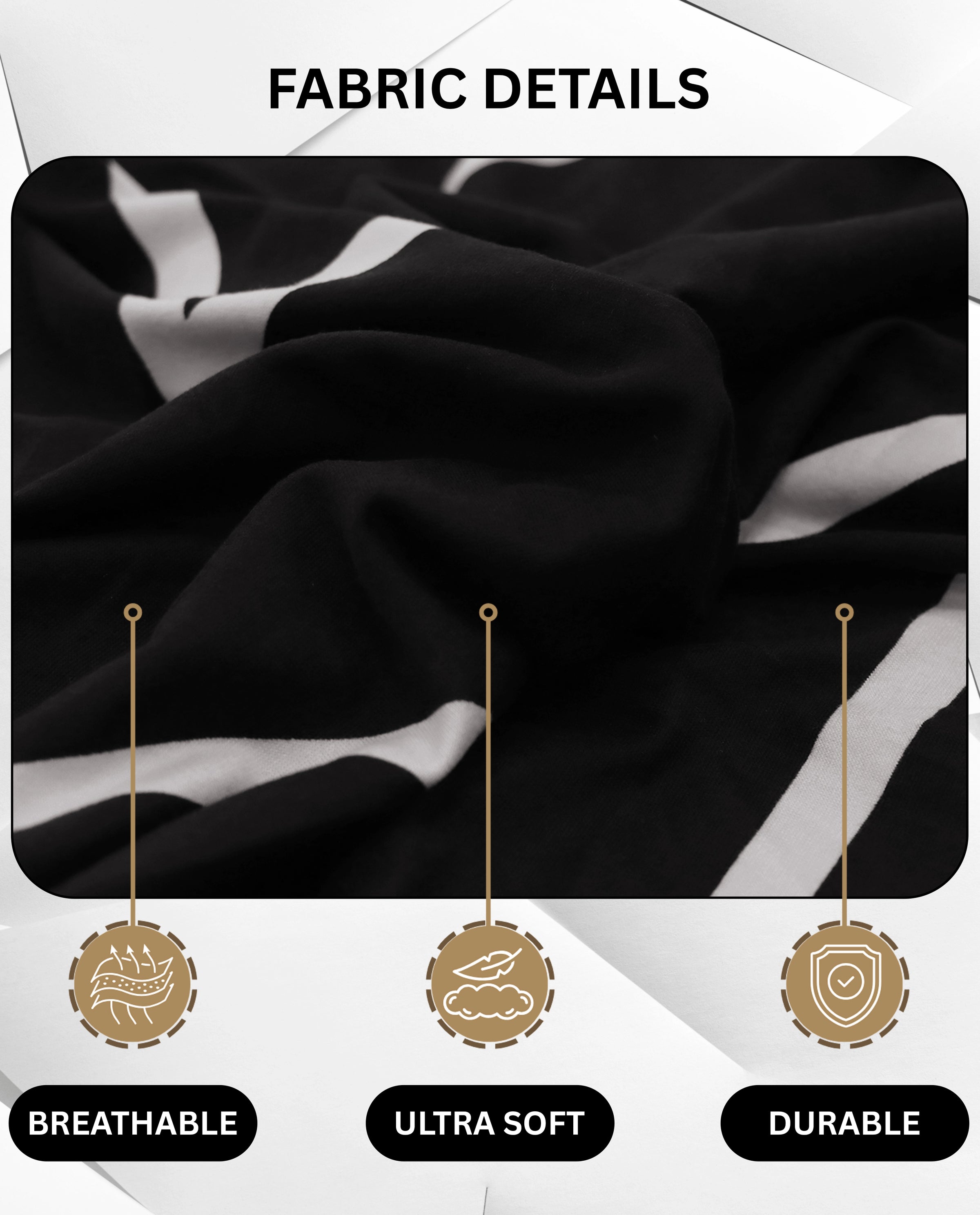Lukzer Polyester Sofa Cover Black Stripe (SC-027-01)