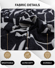 Lukzer Polyester Sofa Cover  Black & White (SC-026-01)