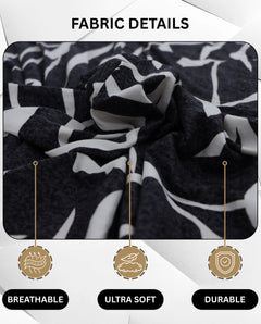 Lukzer Polyester Sofa Cover  Black & White (SC-026-01)