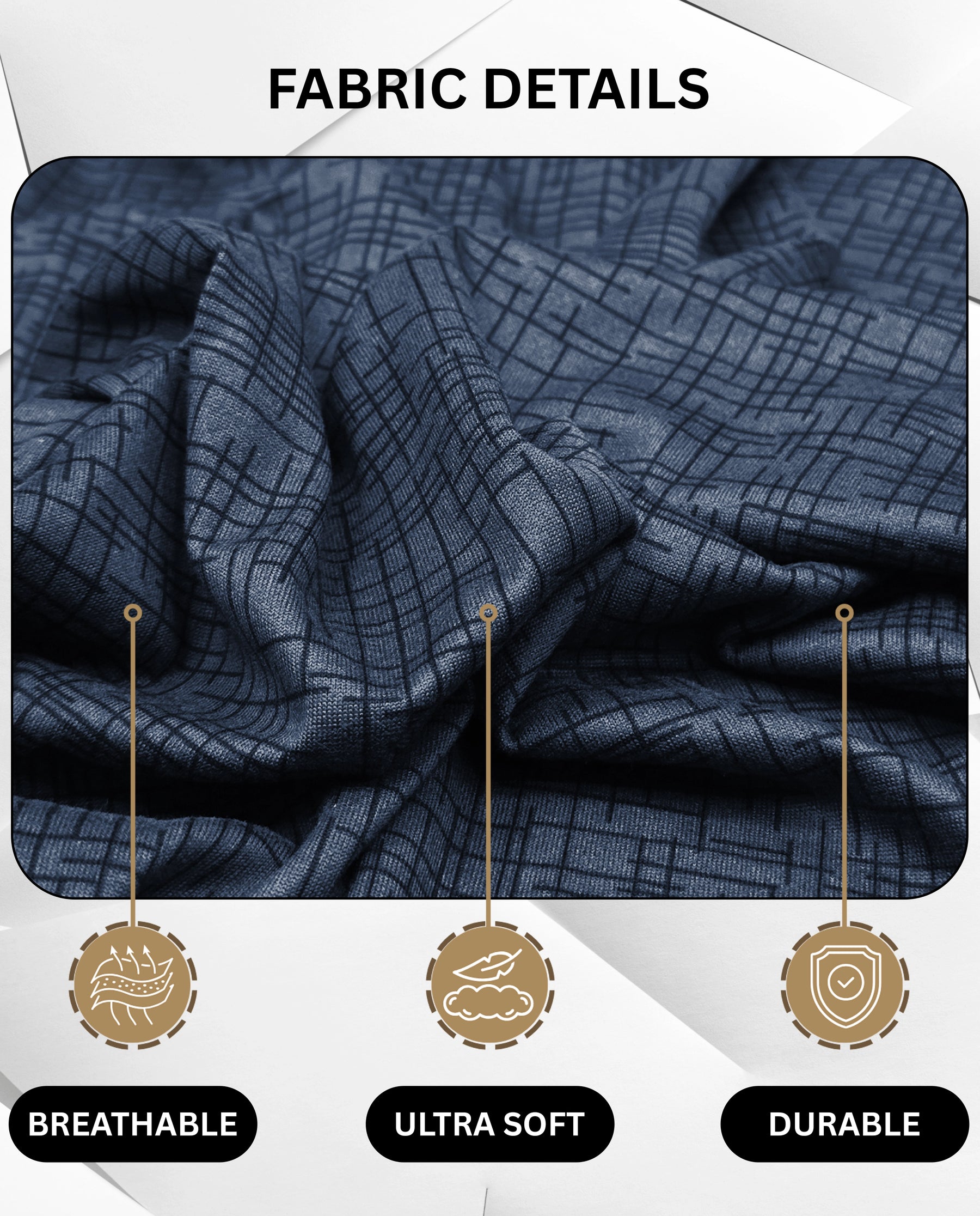 Lukzer Polyester Sofa Cover  Dark Blue Lining (SC-023-01)