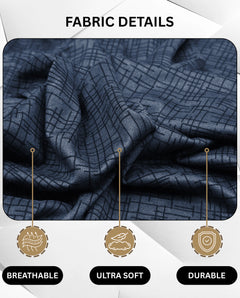 Lukzer Polyester Sofa Cover  Dark Blue Lining (SC-023-01)