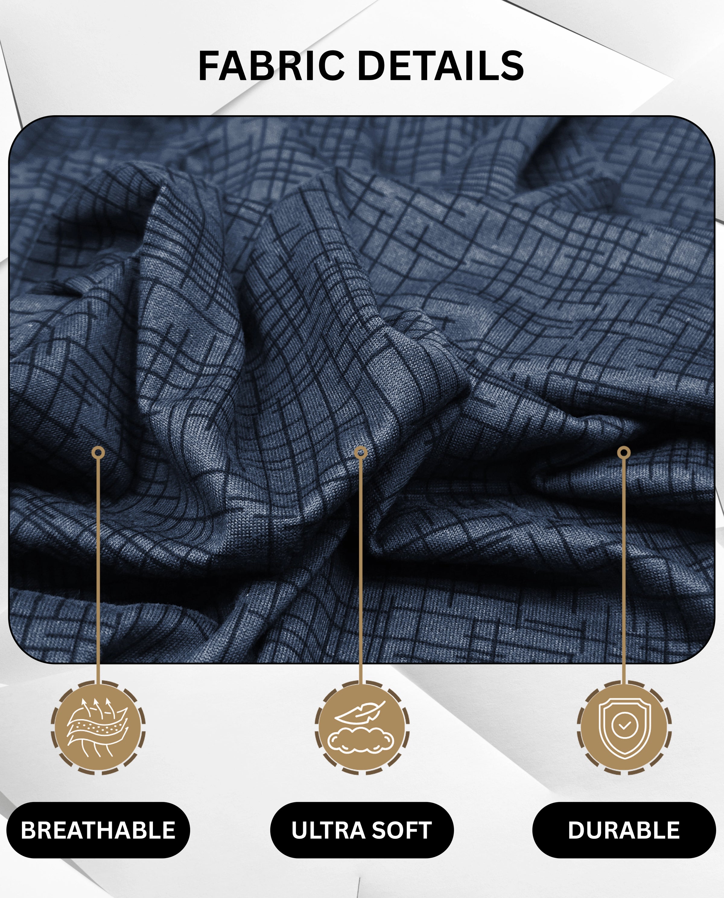 Lukzer Polyester Sofa Cover  Dark Blue Lining (SC-023-01)