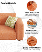 Lukzer Pastel Shades Textured Sofa Cover - Orange Tribal Design (SC-074-01)