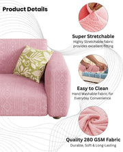 Lukzer Pastel Shades Textured Sofa Cover - Pink Tribal Design (SC-073-01)