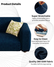 Lukzer Pastel Shades Textured Sofa Cover - Marine Blue Tribal Design (SC-136-01)