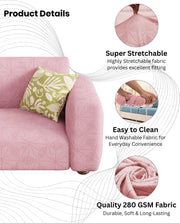 Lukzer Pastel Shades Textured Sofa Cover - Pink Starlight Grid (SC-144-01)