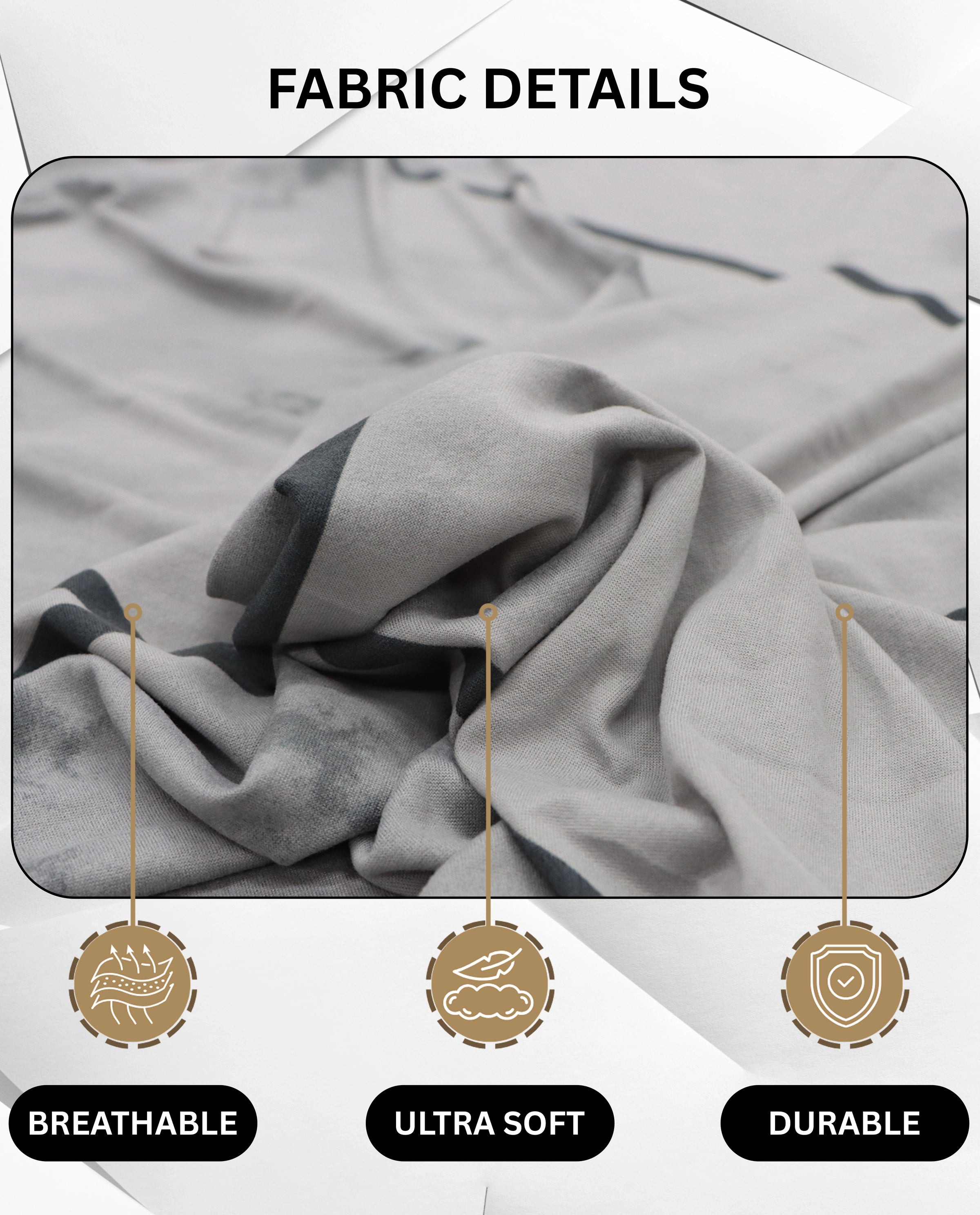 Lukzer Polyester Sofa Cover - Grey Marble (SC-039-01)