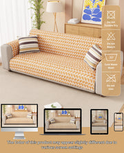 Lukzer Reversible Quilted Sofa Mat with Arms Rhythmic Arcs (SC-181-01/A)