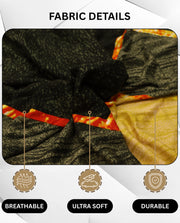 Lukzer Polyester Sofa Cover - Dark Green Prism (SC-035-01)