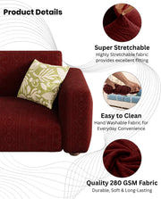 Lukzer Pastel Shades Textured Sofa Cover - Deep Maroon Tribal Design (SC-135-01)