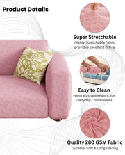 Lukzer Pastel Shades Textured Sofa Cover -  Pink Basket Weave (SC-115-01)