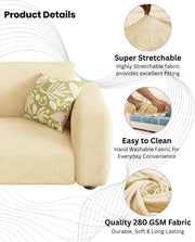 Lukzer Pastel Shades Textured Sofa Cover - Yellow Starlight Grid (SC-141-01)