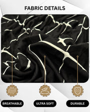 Lukzer Polyester Sofa Cover - Black Checks (SC-028-01)