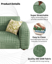Lukzer Pastel Shades Textured Sofa Cover - Green Square Knit (SC-174-01)