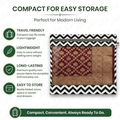 Lukzer 12 Pcs Zigzag Printed Big Size with Zip Closure & Transparent Window Saree Covers (Non-Woven)