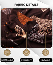 Lukzer Polyester Sofa Cover - Maroon Leaves (SC-010-01)