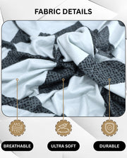 Lukzer Polyester Sofa Cover - Grey & White Triangle (SC-037-01)