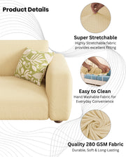 Lukzer Pastel Shades Textured Sofa Cover - Yellow Curved Diamond (SC-087-01)