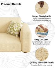 Lukzer Pastel Shades Textured Sofa Cover - Yellow Abstract (SC-170-01)