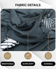 Lukzer Polyester Sofa Cover - Grey Leaves (SC-006-01)