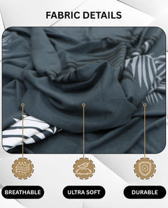 Lukzer Polyester Sofa Cover - Grey Leaves (SC-006-01)