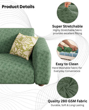 Lukzer Pastel Shades Textured Sofa Cover -  Green Basket Weave (SC-114-01)