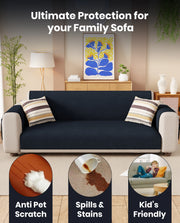 Lukzer Quilted Sofa Mat Stipple Navy Blue (SC-210-01)