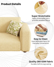 Lukzer Pastel Shades Textured Sofa Cover - Yellow Tribal Design (SC-075-01)