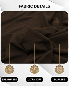 Lukzer Polyester Sofa Cover  Plain Brown (SC-031-01)