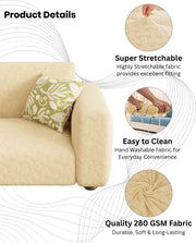 Lukzer Pastel Shades Textured Sofa Cover - Yellow Basket Weave (SC-112-01)