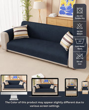 Lukzer Reversible Quilted Sofa Mat with Arms Dot Frame Blue (SC-211-01)