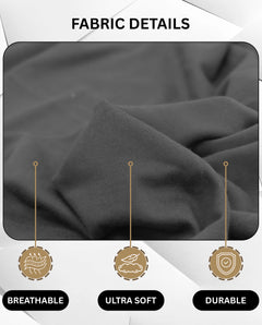 Lukzer Polyester Sofa Cover Plain Grey (SC-030-01)
