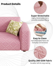 Lukzer Pastel Shades Textured Sofa Cover -  Pink Diamond (SC-154-01)