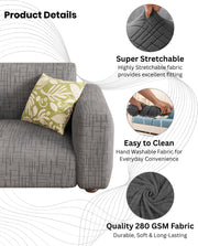 Lukzer Pastel Shades Textured Sofa Cover - Dark Grey Tangled Lines (SC-118-01)