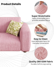Lukzer Pastel Shades Textured Sofa Cover - Pink Tangled Lines (SC-122-01)