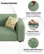 Lukzer Pastel Shades Textured Sofa Cover -  Green Diamond (SC-153-01)