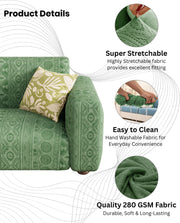 Lukzer Pastel Shades Textured Sofa Cover - Green Tribal Design (SC-071-01)